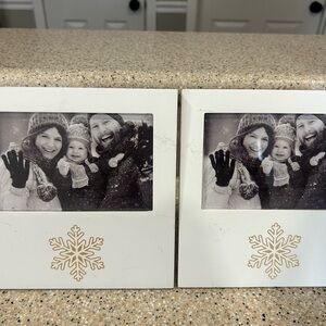 2 White Snowflake Holiday Picture Frame - Home Accents